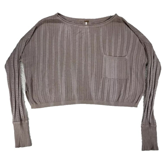 Free People Romey Long Sleeve Pullover Women Small Lightweight Drapey Boat Neck - Picture 1 of 5